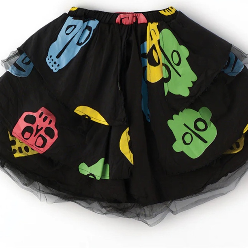 NUNUNU ROWDY MASKS VOILE SKIRT